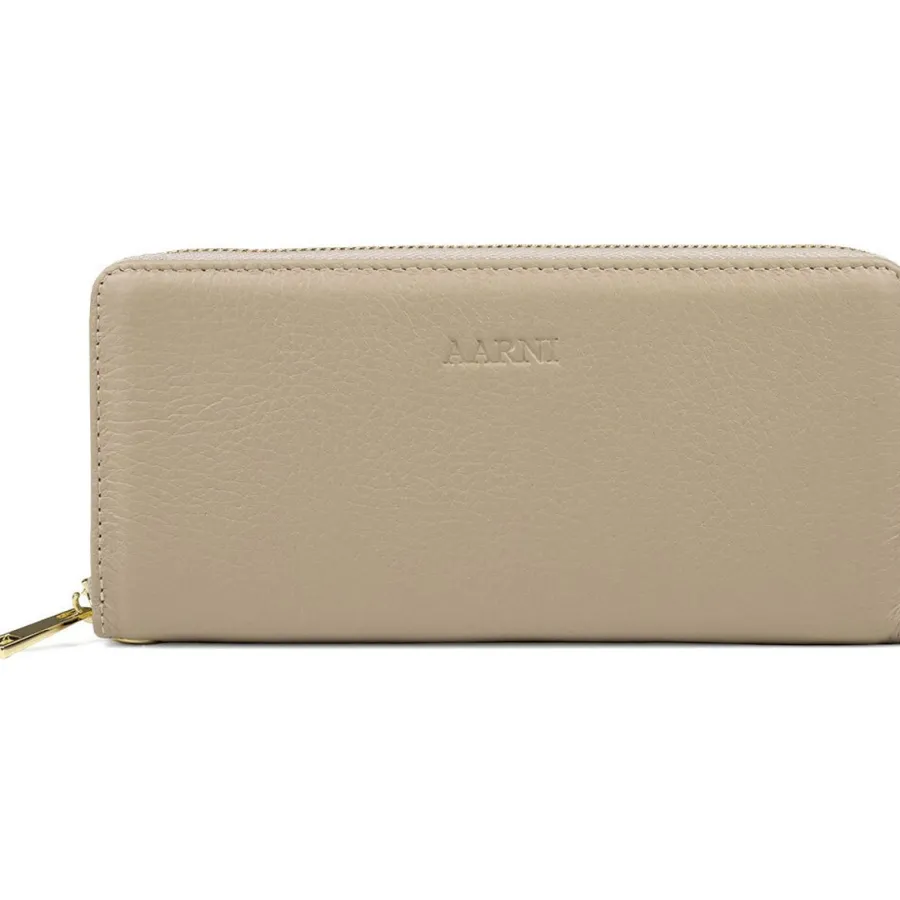 Hirvennahkainen Clutch, Taupe/Kulta>Aarni Shop