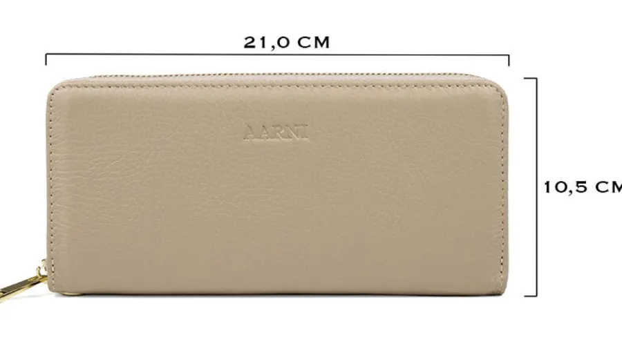 Hirvennahkainen Clutch, Taupe/Hopea>Aarni Shop