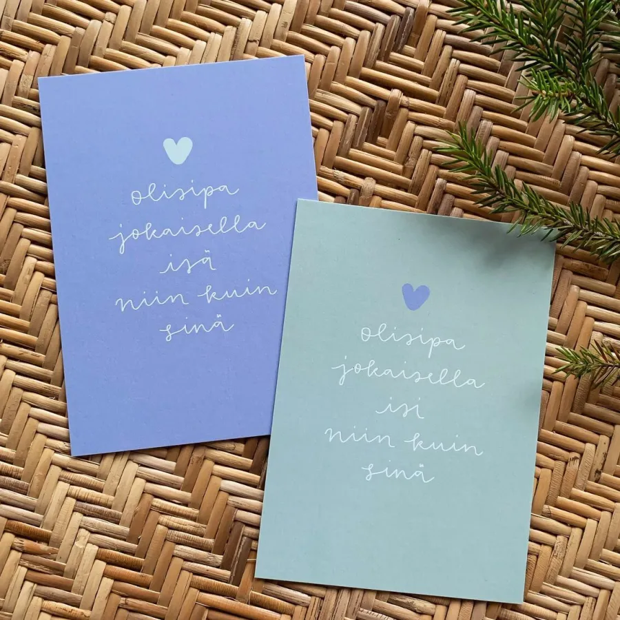 Helle Isi Niin Kuin Sina Postikortti, Vihrea>Helle Visuals Shop