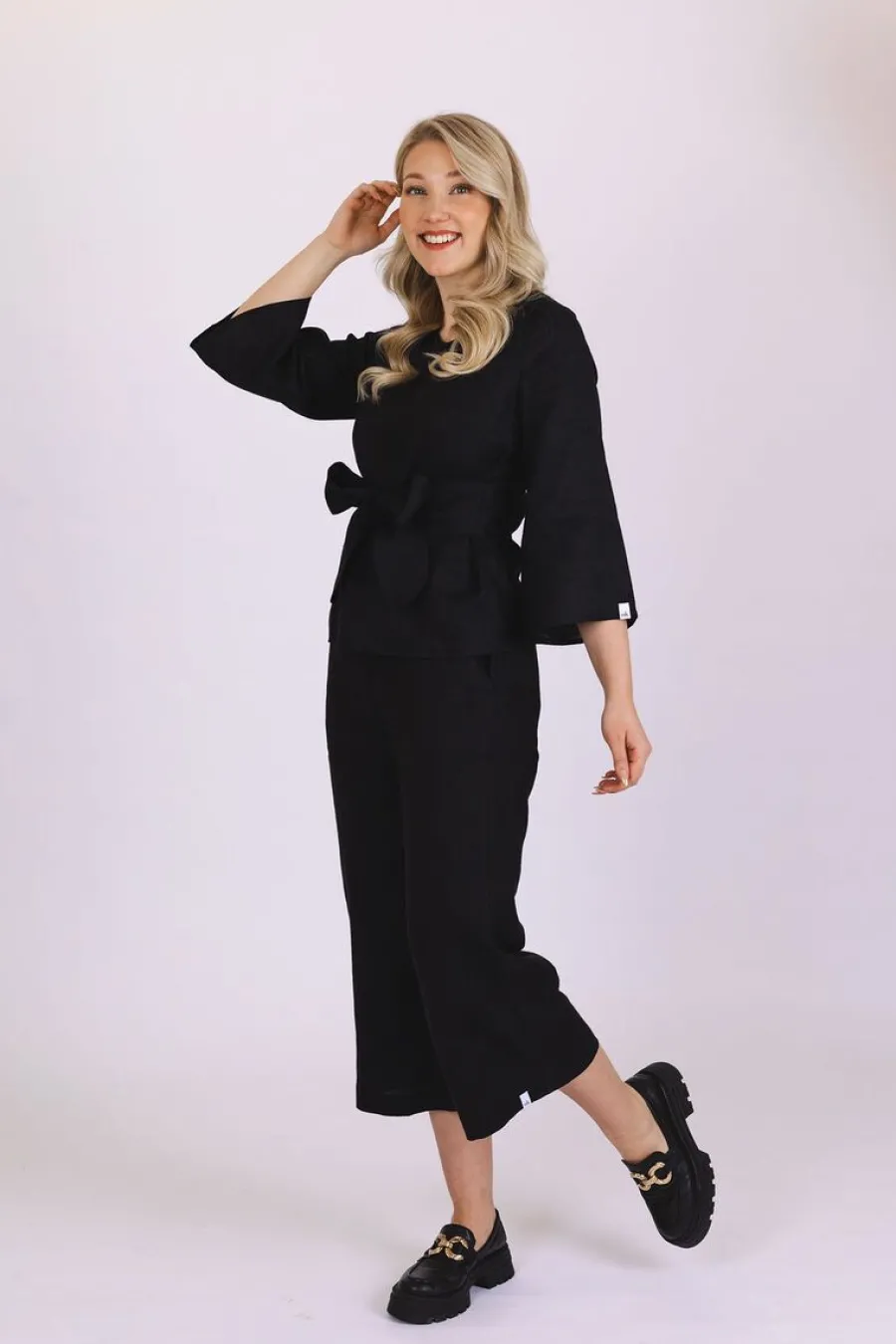 Culottes Pellavahousut, Musta>Nakoa Best Sale