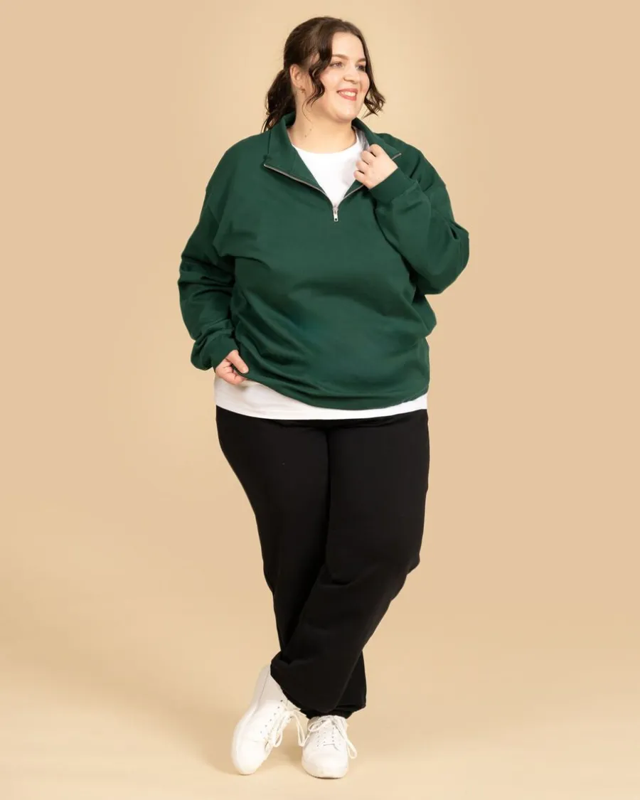 Riva Half Zip Paita, Tummanvihrea>Riva Clothing Cheap