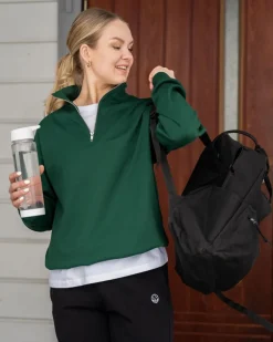 Riva Half Zip Paita, Tummanvihrea><noscript><img width=