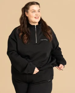 Riva Half-Zip Collegepaita, Musta>Riva Clothing Hot