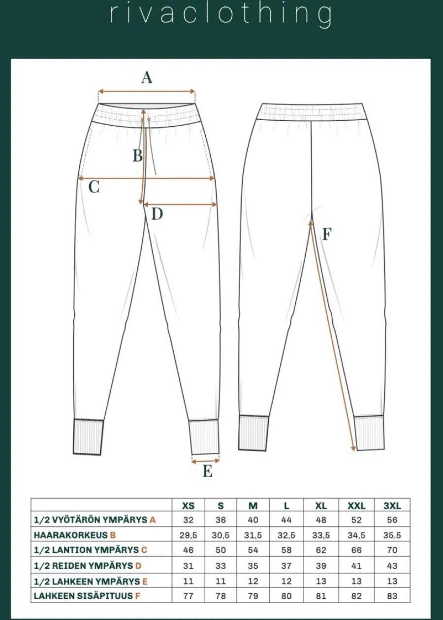 Riva Noki Kapeat Collegehousut>Riva Clothing Store