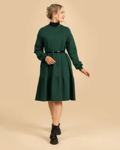 Riva Pitkahihainen Mekko, Tummanvihrea><noscript><img width=