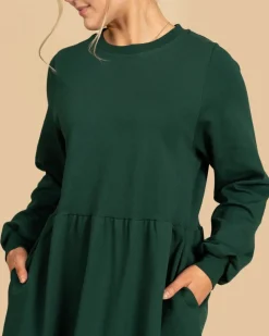 Riva Pitkahihainen Mekko, Tummanvihrea><noscript><img width=